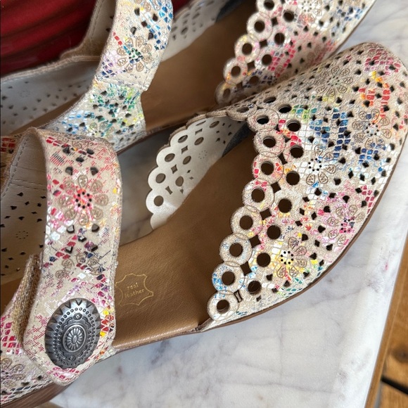 RIEKER Mirjam 53 Mary Jane Leather Pumps Beige Multi Women’s EU 39 / US 8 - Picture 15 of 16